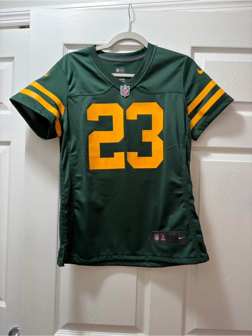 Nike Youth Green and Yellow #23 Football Jersey